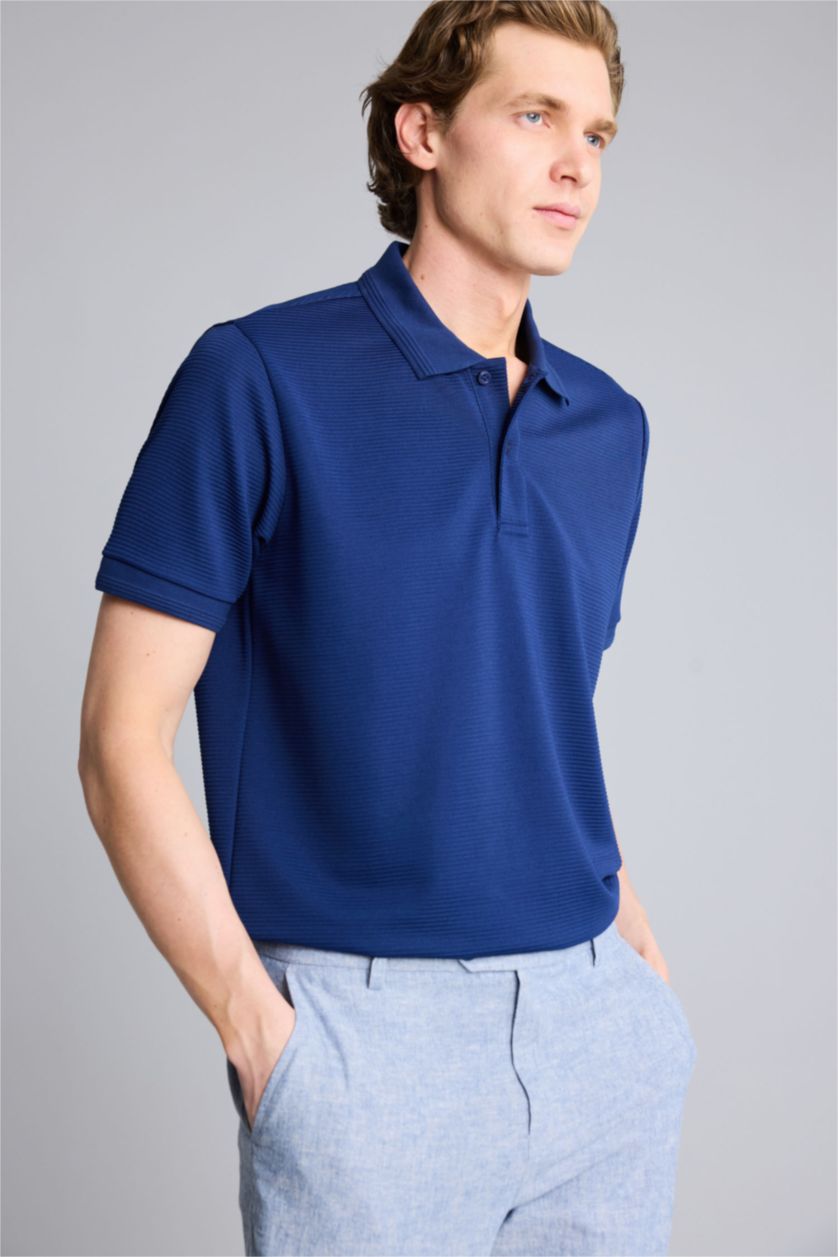 رجال نيلي غامق Man Short Sleeve Polo T-Shirt