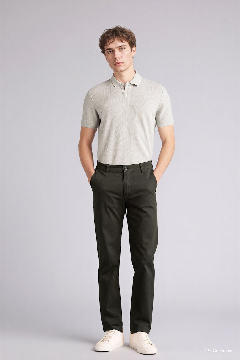 Man Grey Short Sleeve Polo T-Shirt