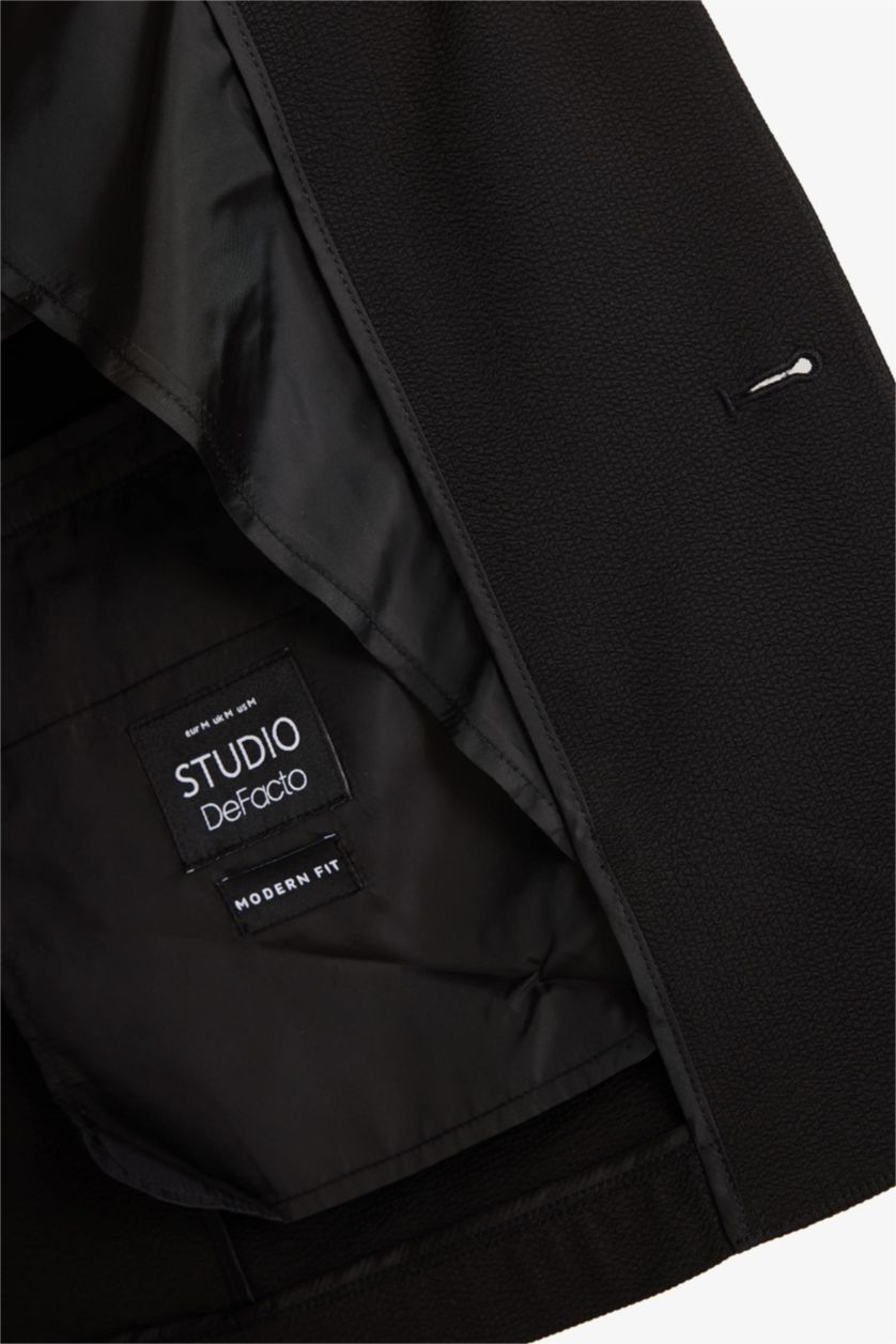 MAN Black Modern Fit Crinkle Blazer