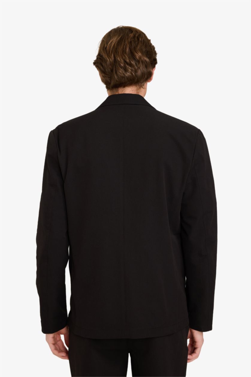 MAN Black Modern Fit Crinkle Blazer