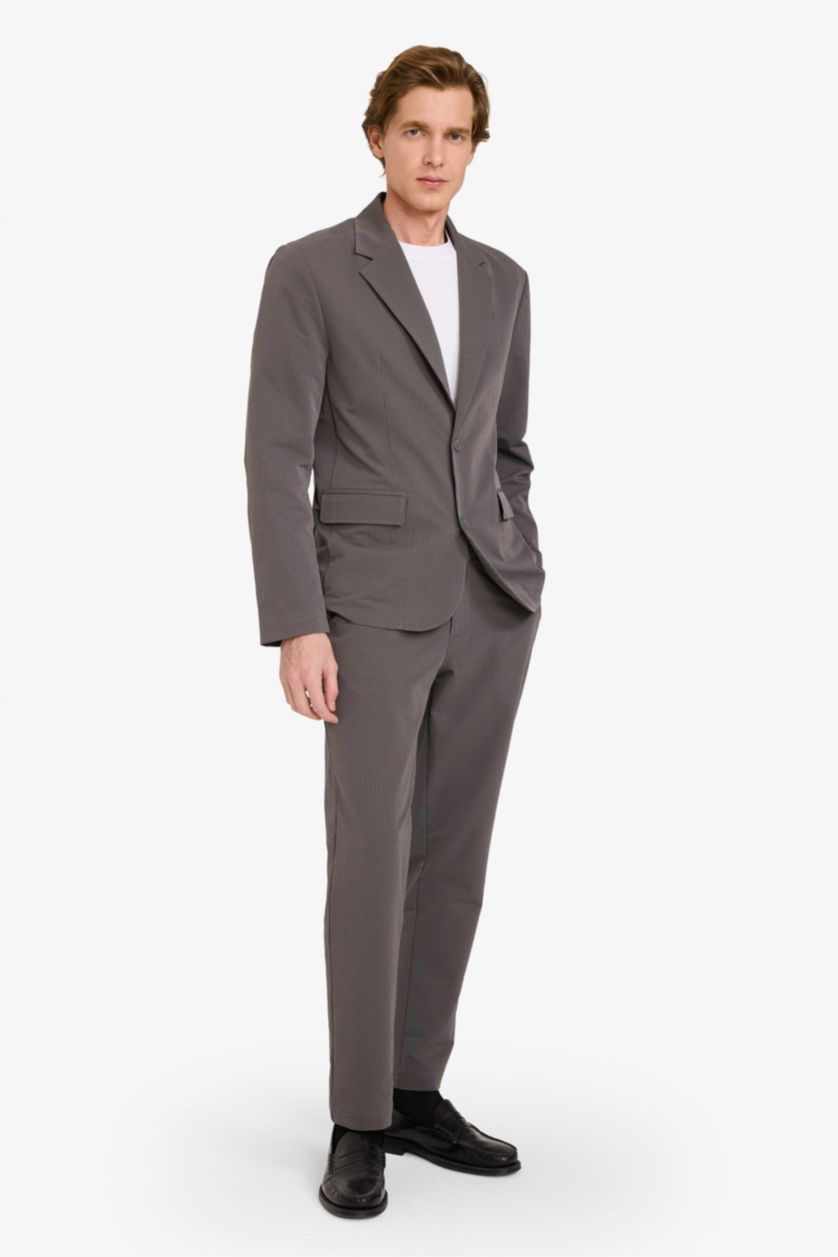 MAN Grey Modern Fit Crinkle Blazer