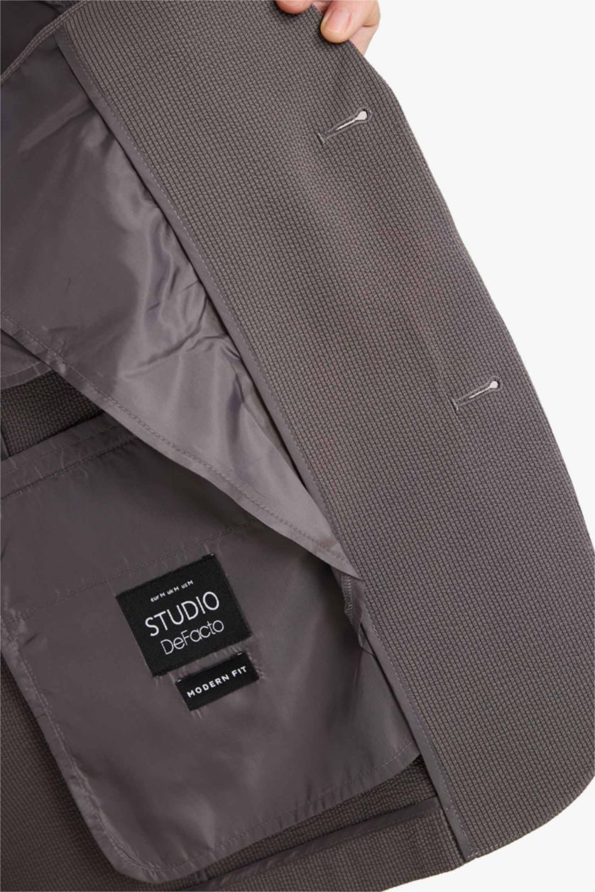 MAN Grey Modern Fit Crinkle Blazer