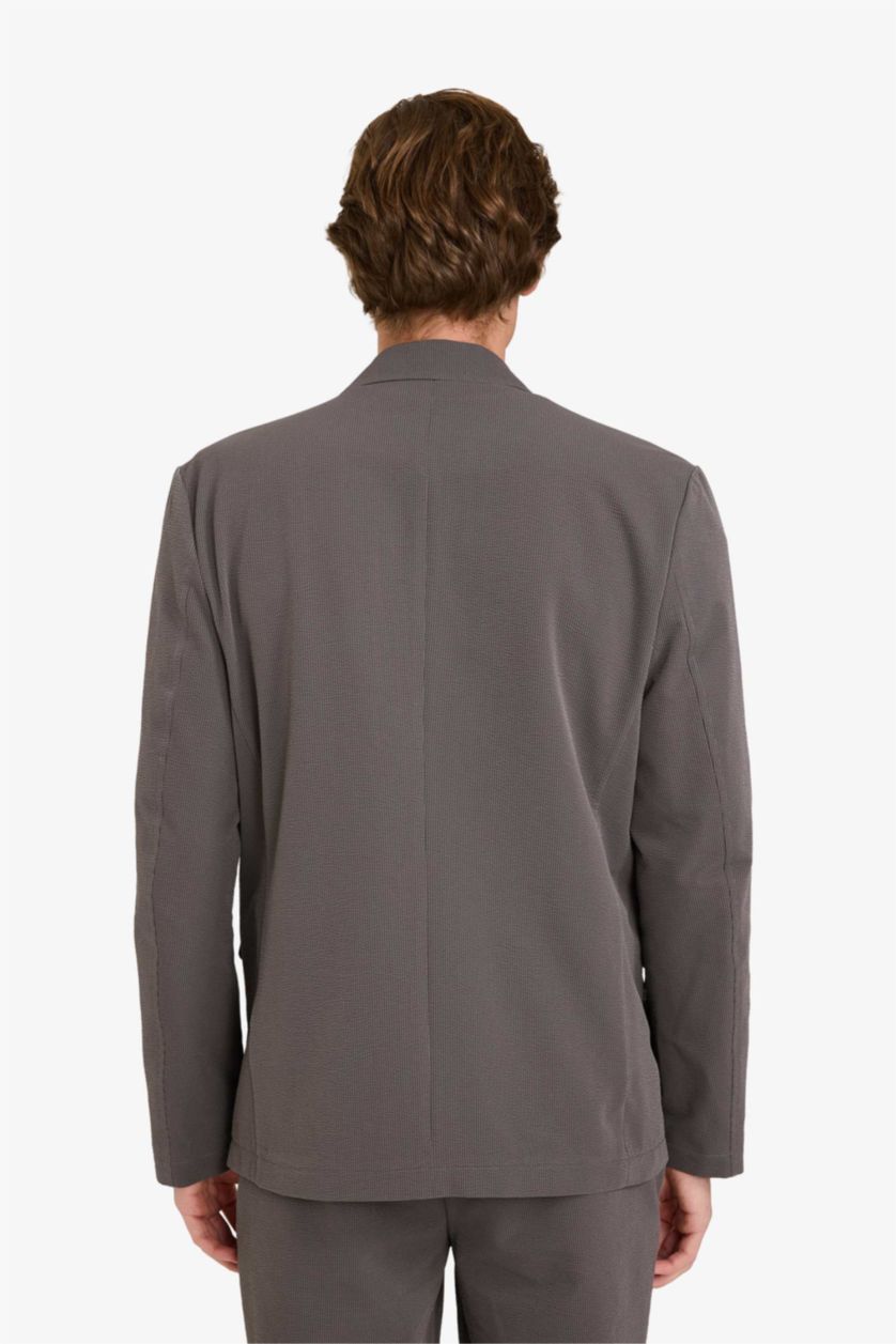 MAN Grey Modern Fit Crinkle Blazer