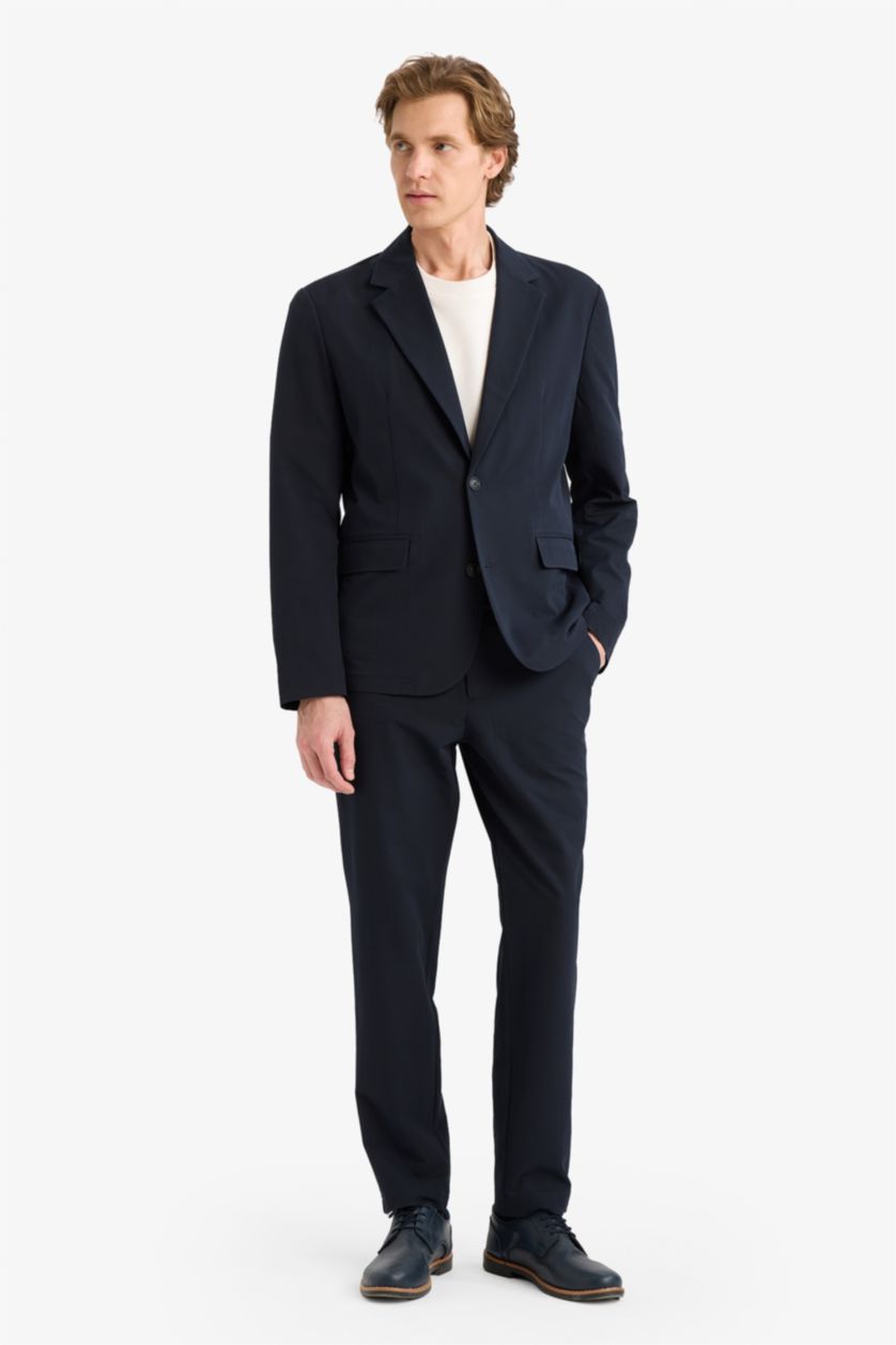 MAN NAVY Modern Fit Crinkle Blazer