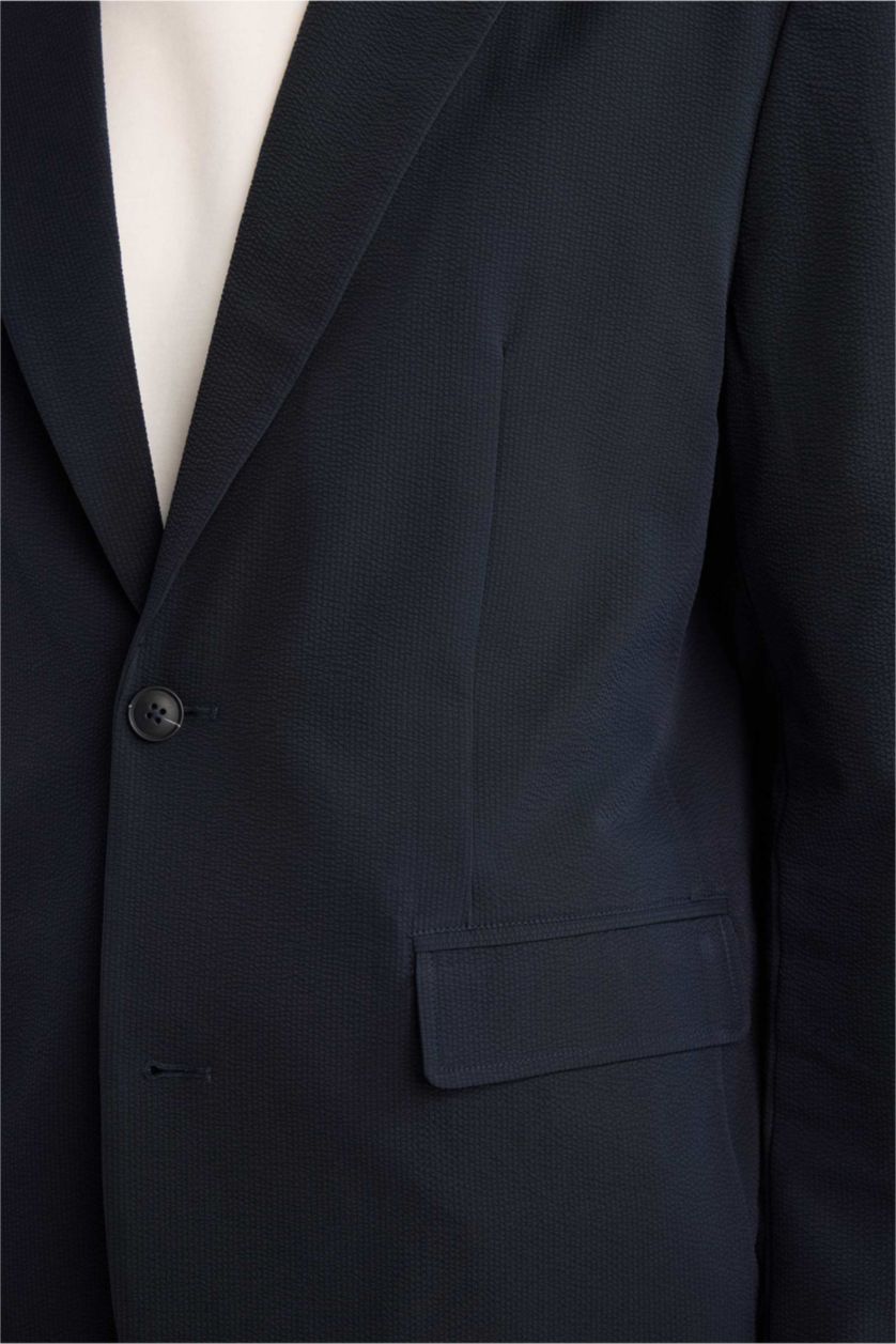 MAN NAVY Modern Fit Crinkle Blazer