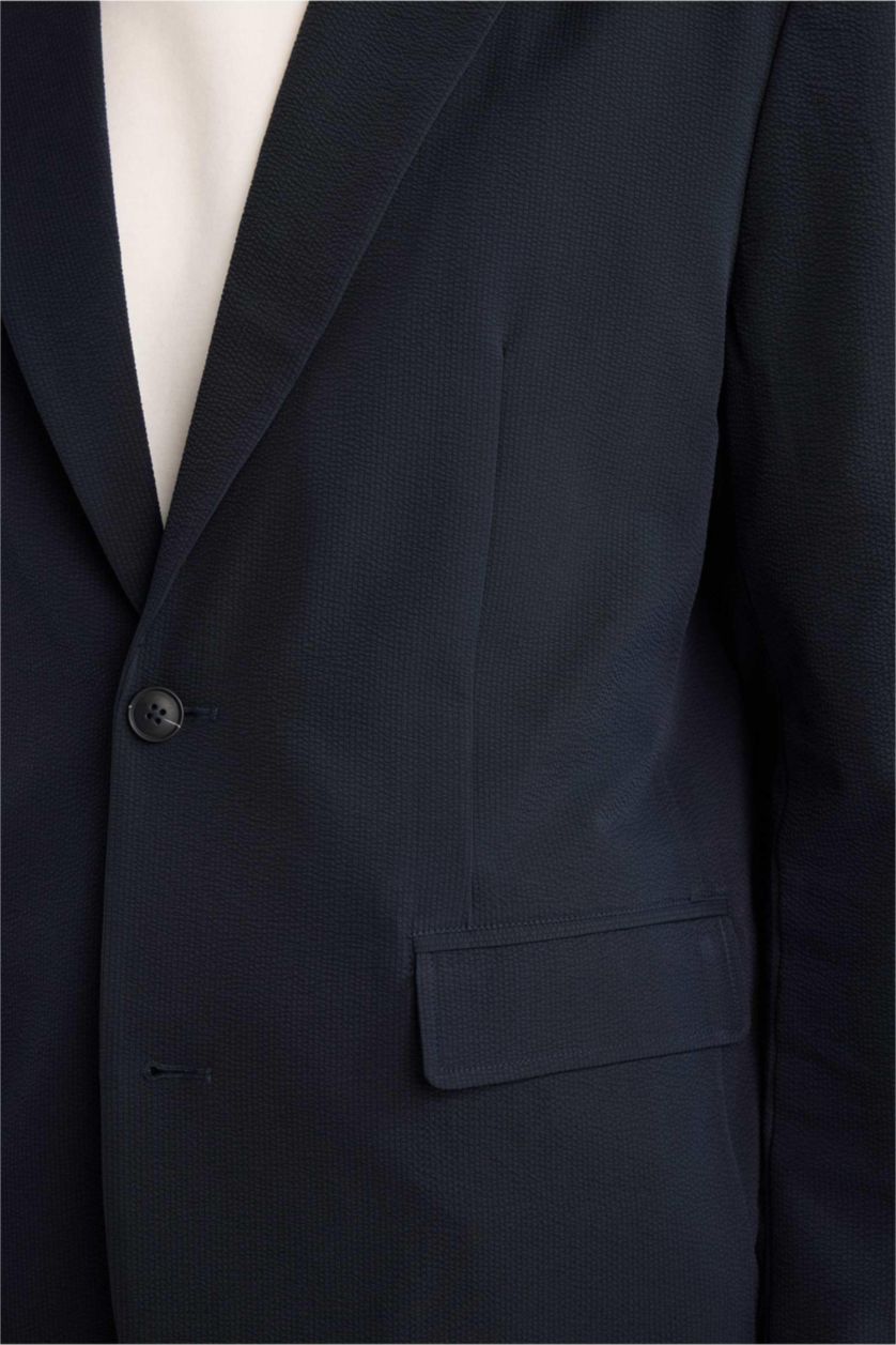 Man NAVY Modern Fit Crinkle Blazer
