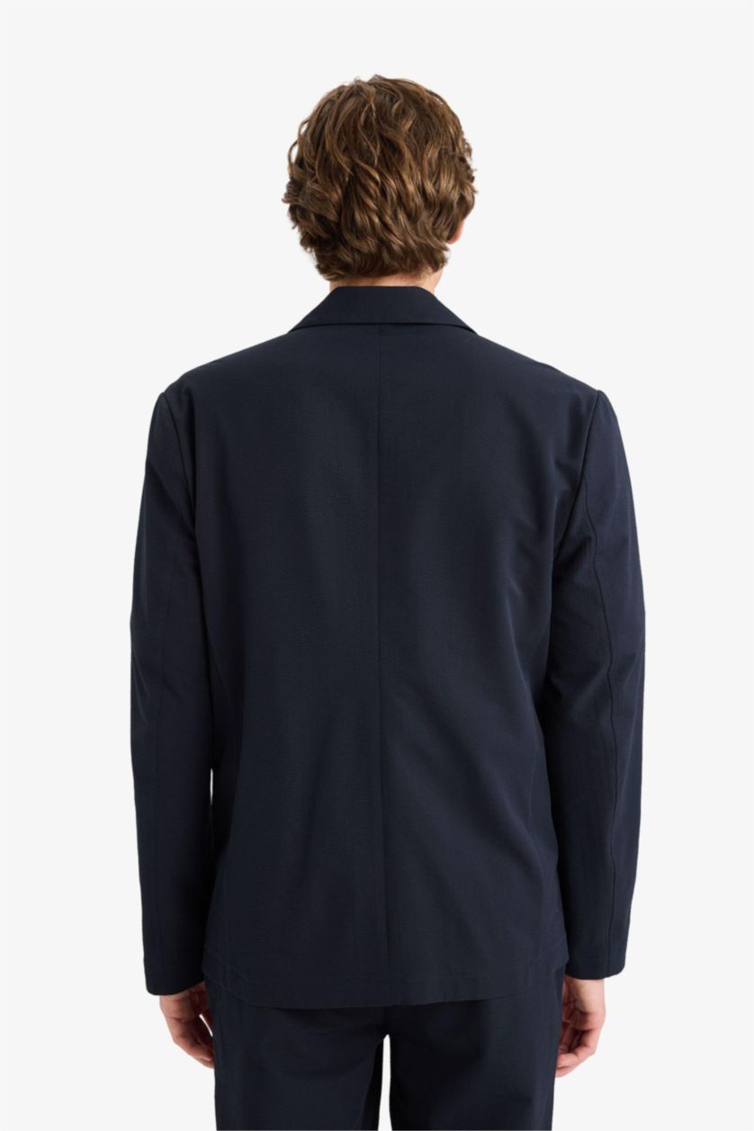 Man NAVY Modern Fit Crinkle Blazer