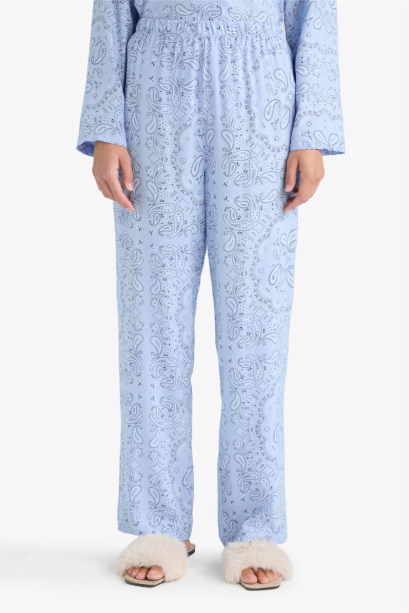 حريمي أزرق فاتح طقم قصة عادية كم طويل من قطعتين