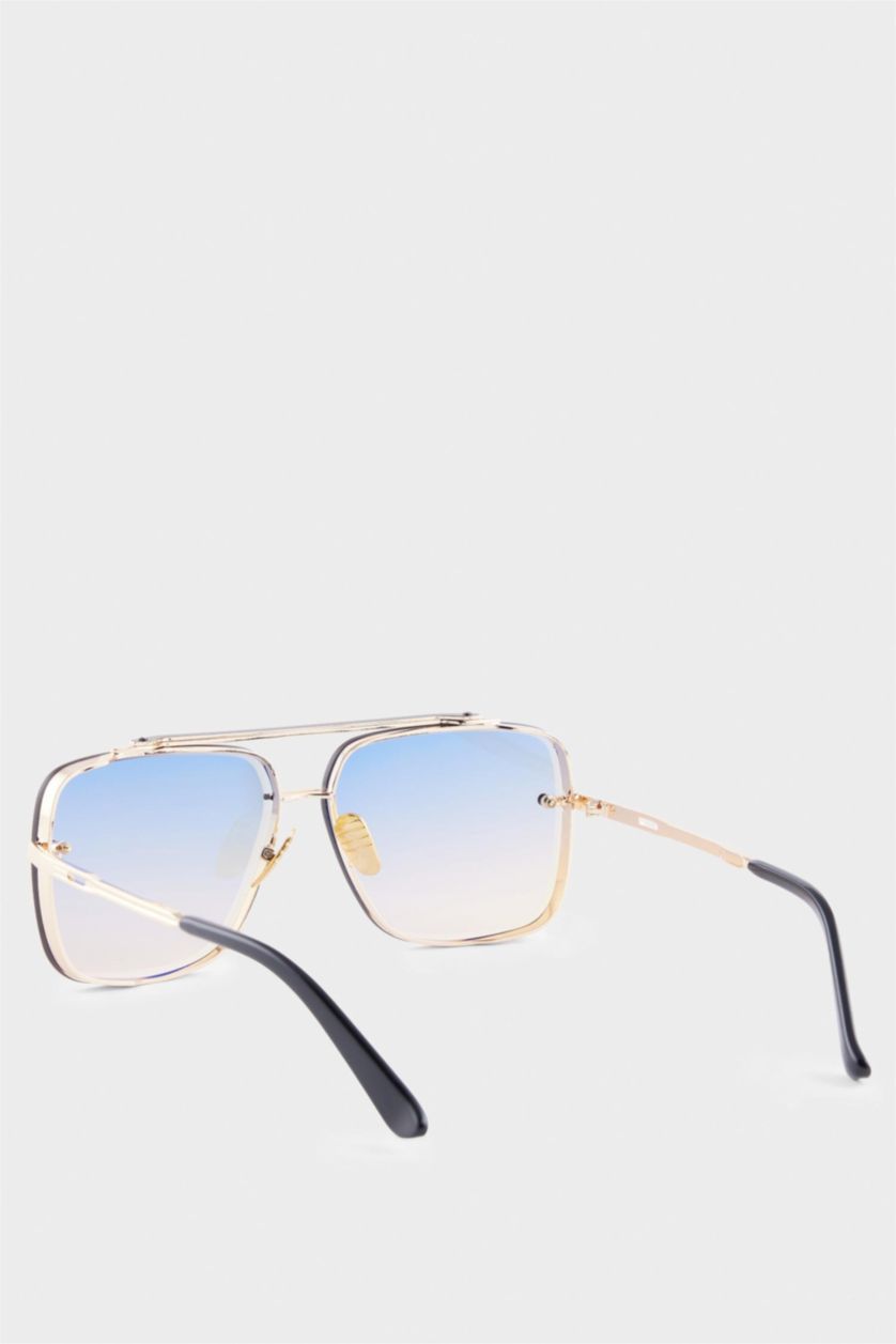 Kadın Mavi DCEY x DeFacto Kadın Metal Çerçeveli Oval Cam Güneş Gözlüğü