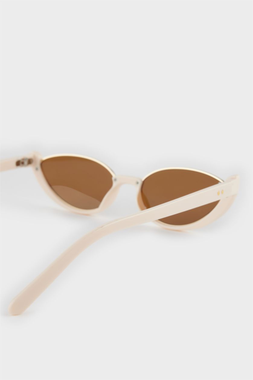Kadın Bej DCEY x DeFacto Kadın Kedi Gözü Formunda Bej Güneş Gözlüğü