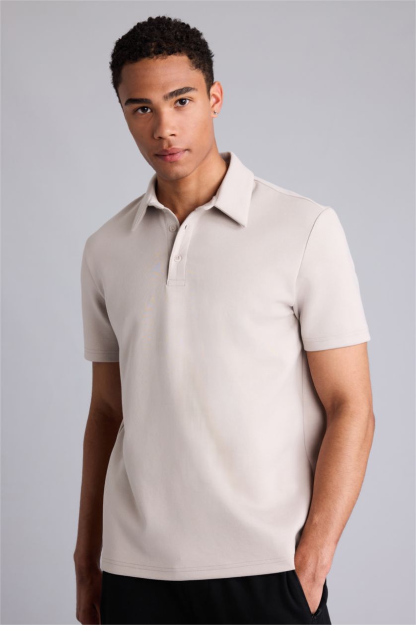 Erkek Taş Standart Fit Kısa kollu Polo Tişört