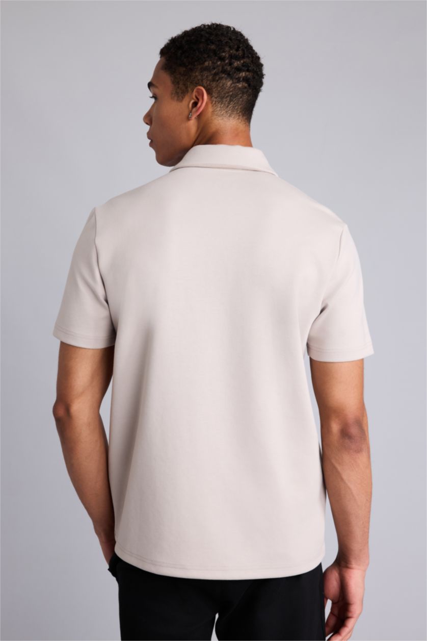 Erkek Taş Standart Fit Kısa kollu Polo Tişört