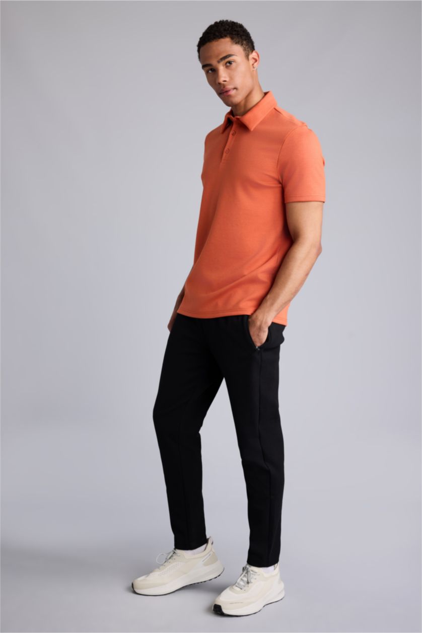 Erkek Turuncu Standart Modal Polo Tişört