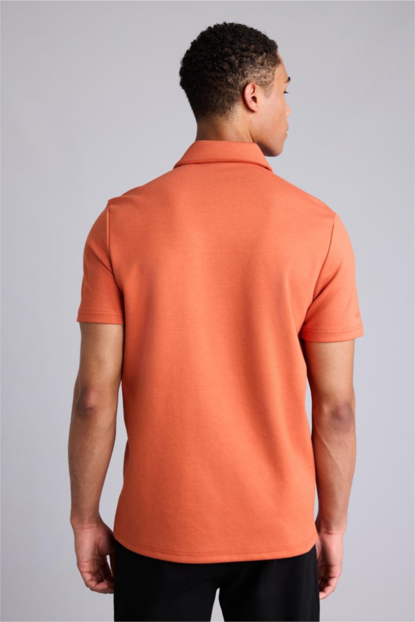 MAN Orange Standard Fit modal Short Sleeve Polo T-Shirt