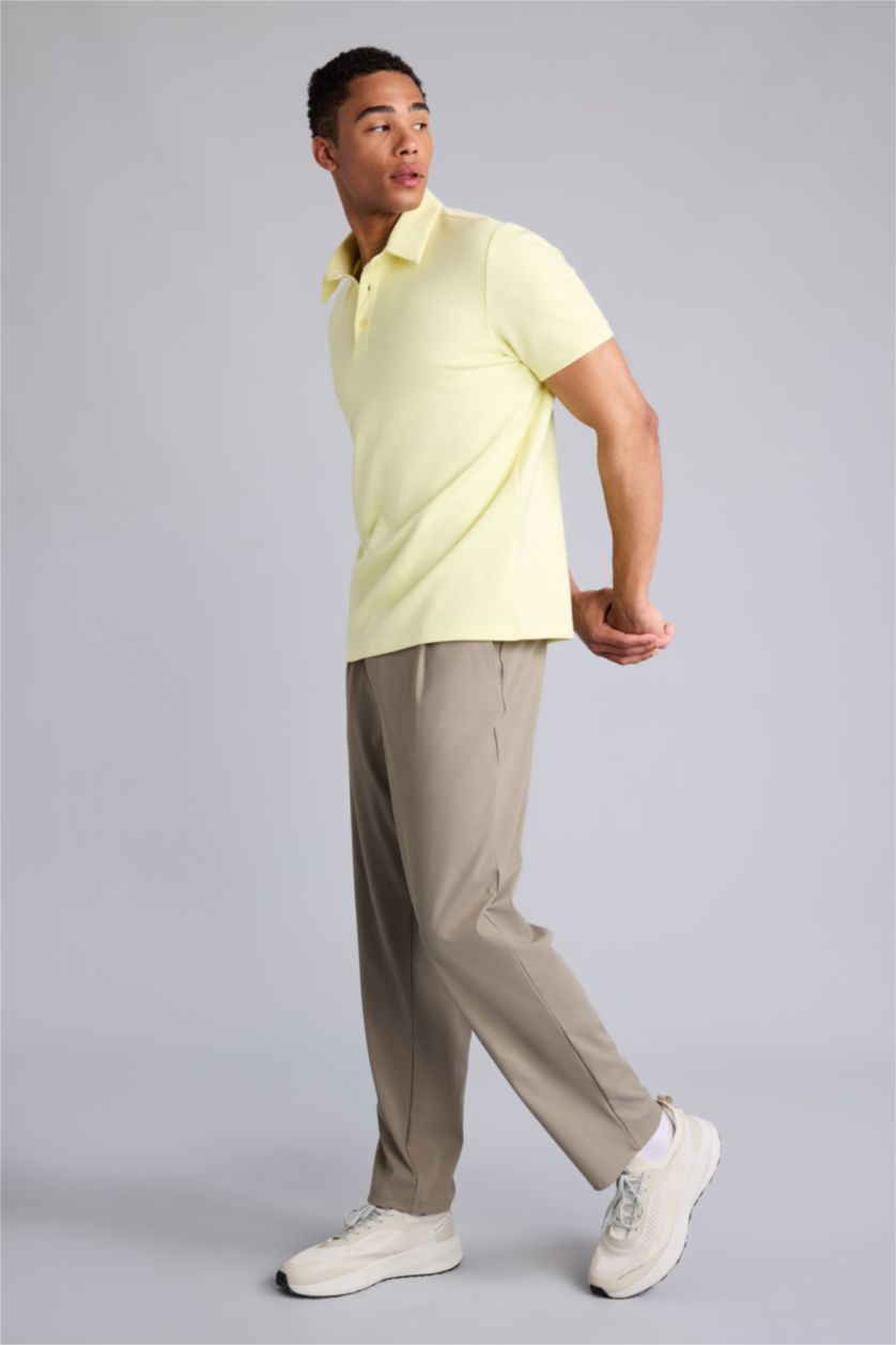 Erkek Açık Sarı Standart Polo Tişört