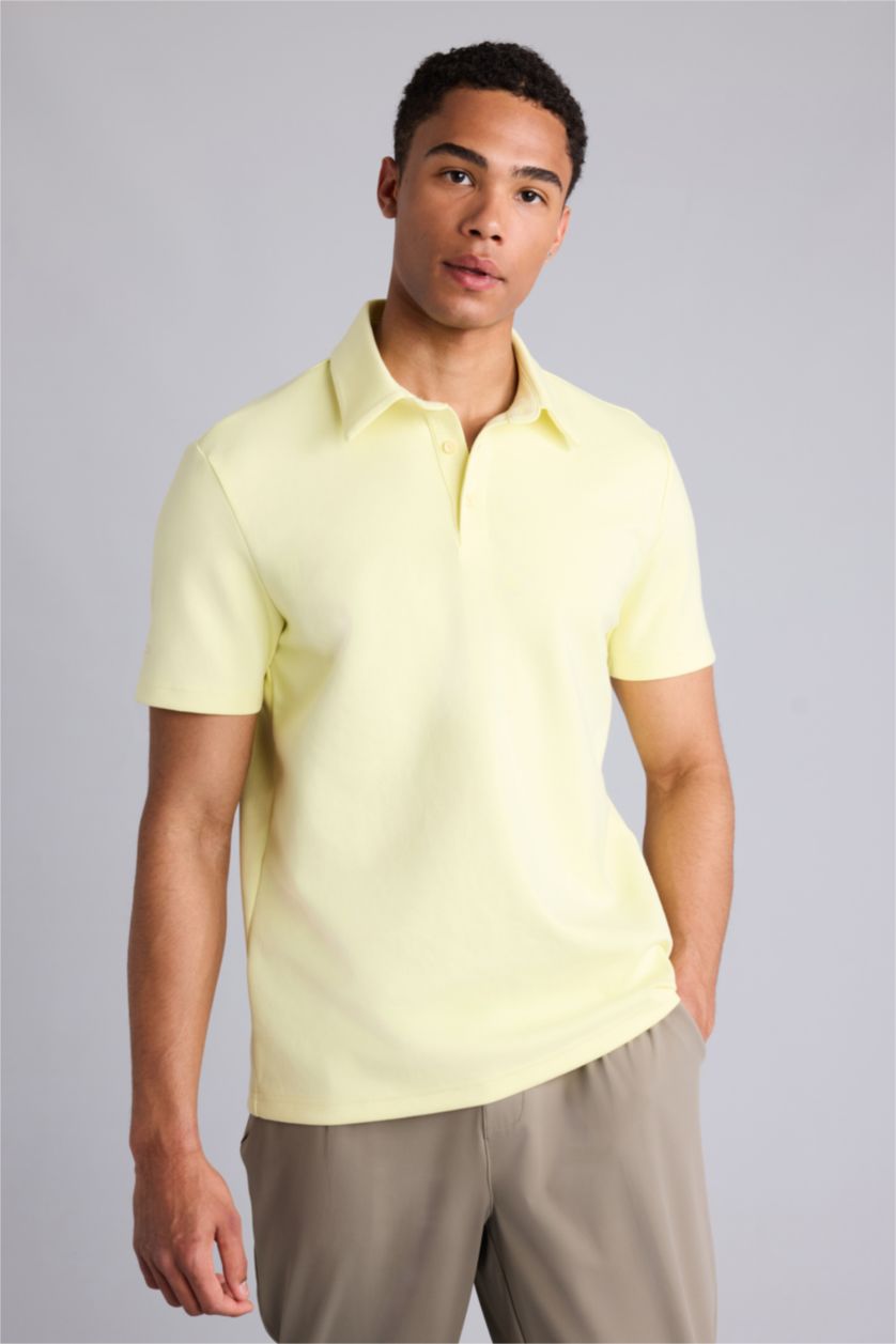 Erkek Açık Sarı Standart Polo Tişört