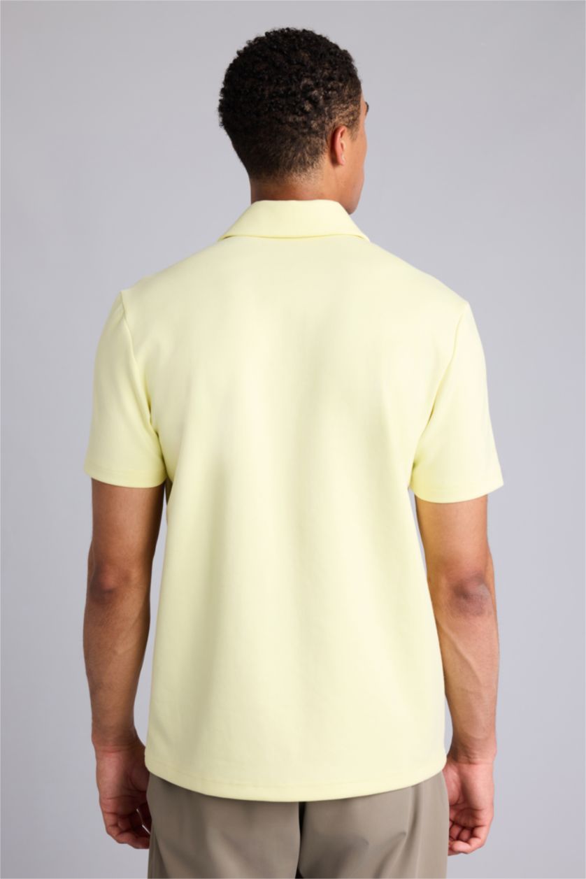 Erkek Açık Sarı Standart Polo Tişört