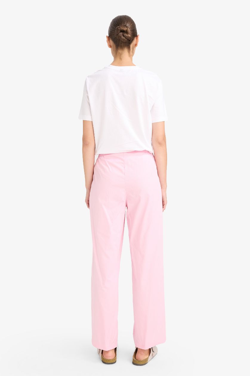 Kadın Açık Pembe Regular Fit Uzun Poplin Pijama Altı