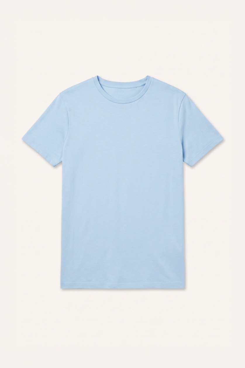 Men Light Blue Crew Neck Short Sleeve Short Sleeve T-Shirt