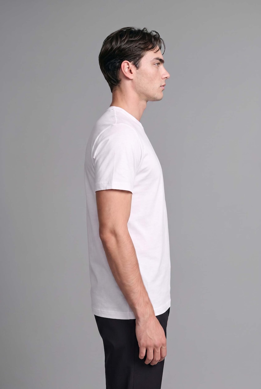MAN Ecru Crew Neck Short Sleeve Short Sleeve T-Shirt