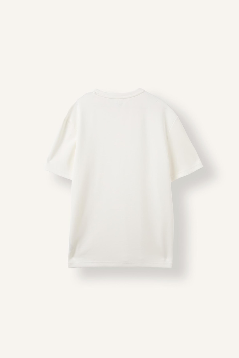 MAN Ecru Crew Neck Short Sleeve Short Sleeve T-Shirt
