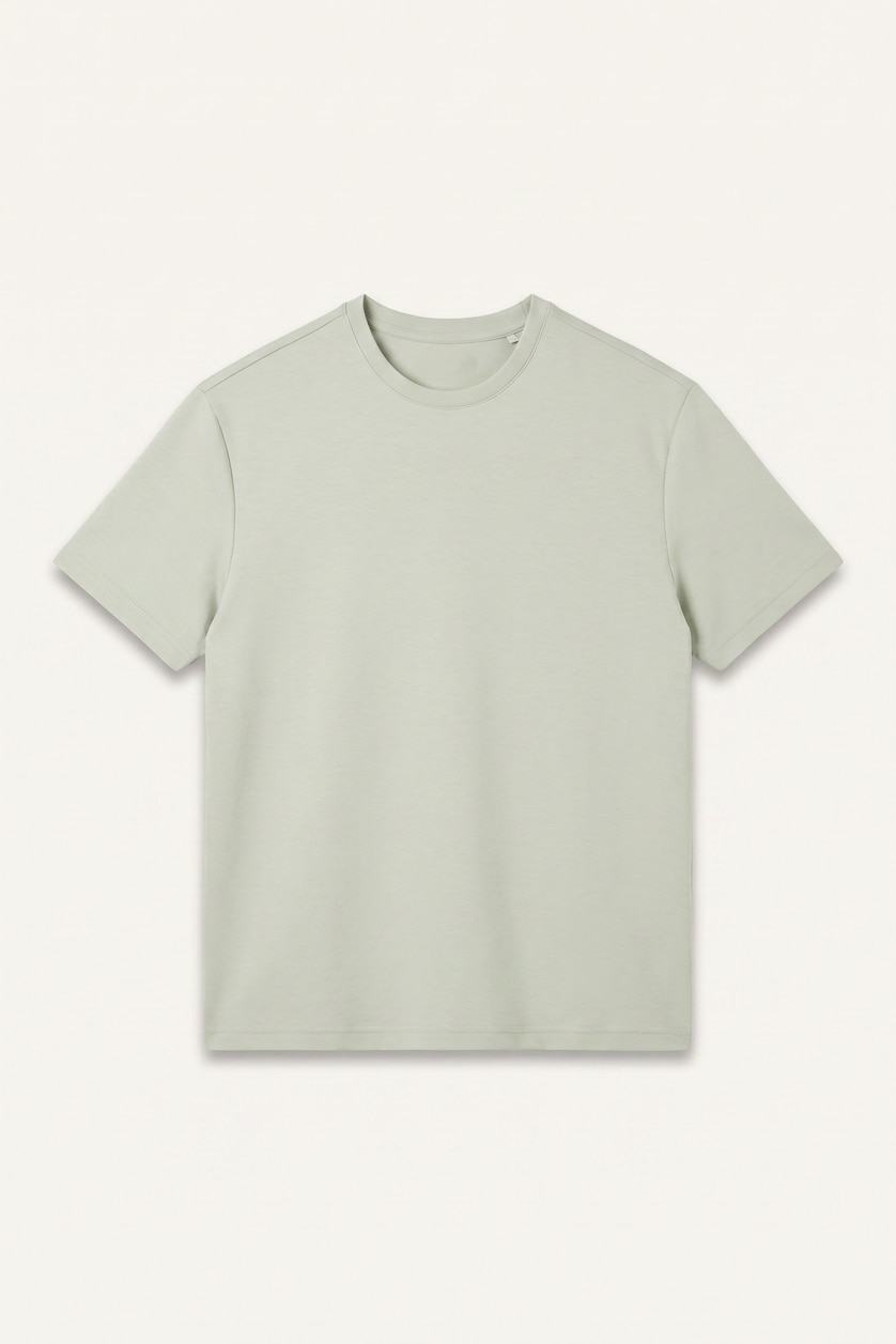 Men Light Khaki Crew Neck Short Sleeve Short Sleeve T-Shirt