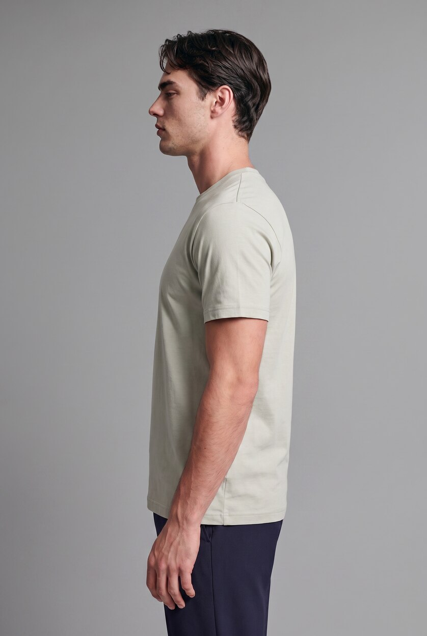 MAN Light Khaki Crew Neck Short Sleeve Short Sleeve T-Shirt
