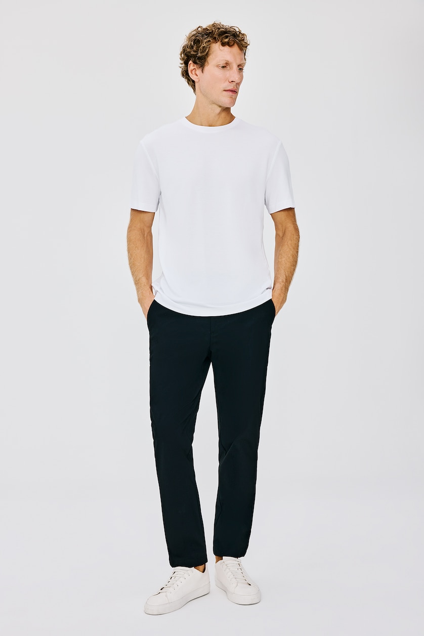 Men Ecru Regular Fit Basic T-Shirt