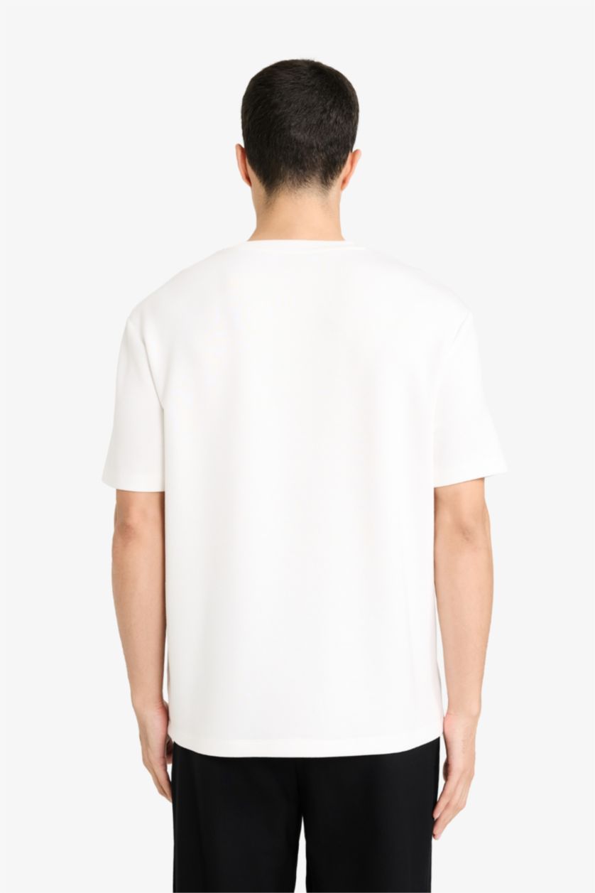 Man Ecru Regular Fit Basic T-shirt