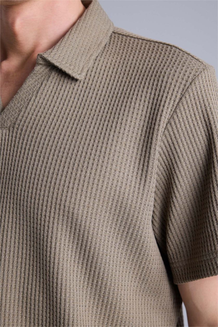 Erkek Meşe Yeşili Regular Fıt Kısa Kollu Polo Tişört