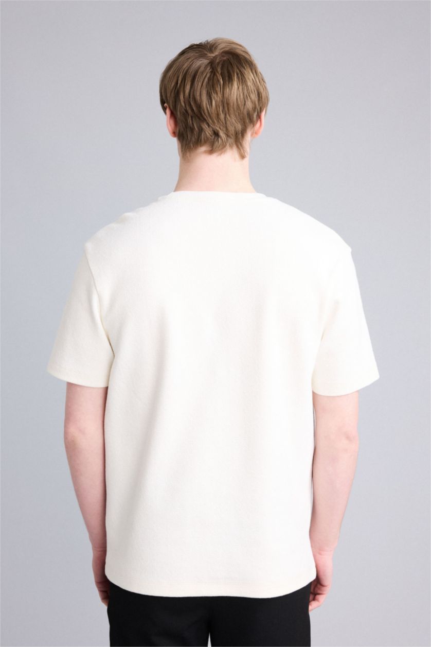 MAN Ecru Regular Fit Crew Neck Short Sleeve T-Shirt