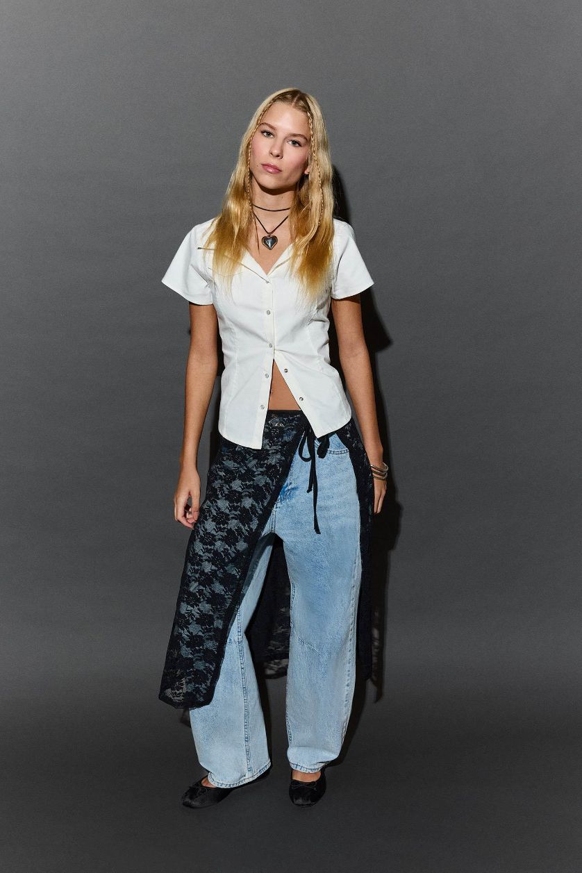 WOMAN White Slim Fit Short Sleeve Shirt