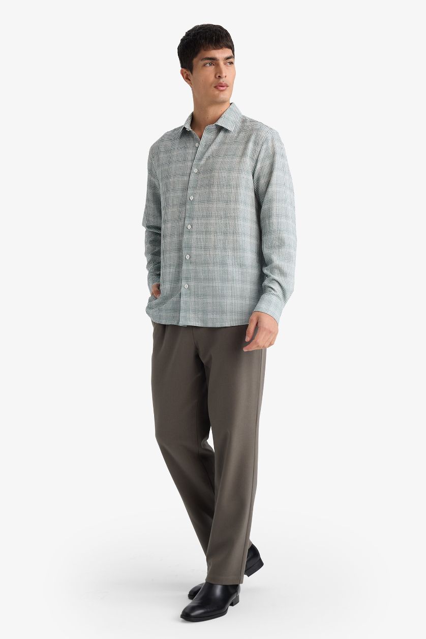 MAN Green Regular Fit Long Sleeves Shirt