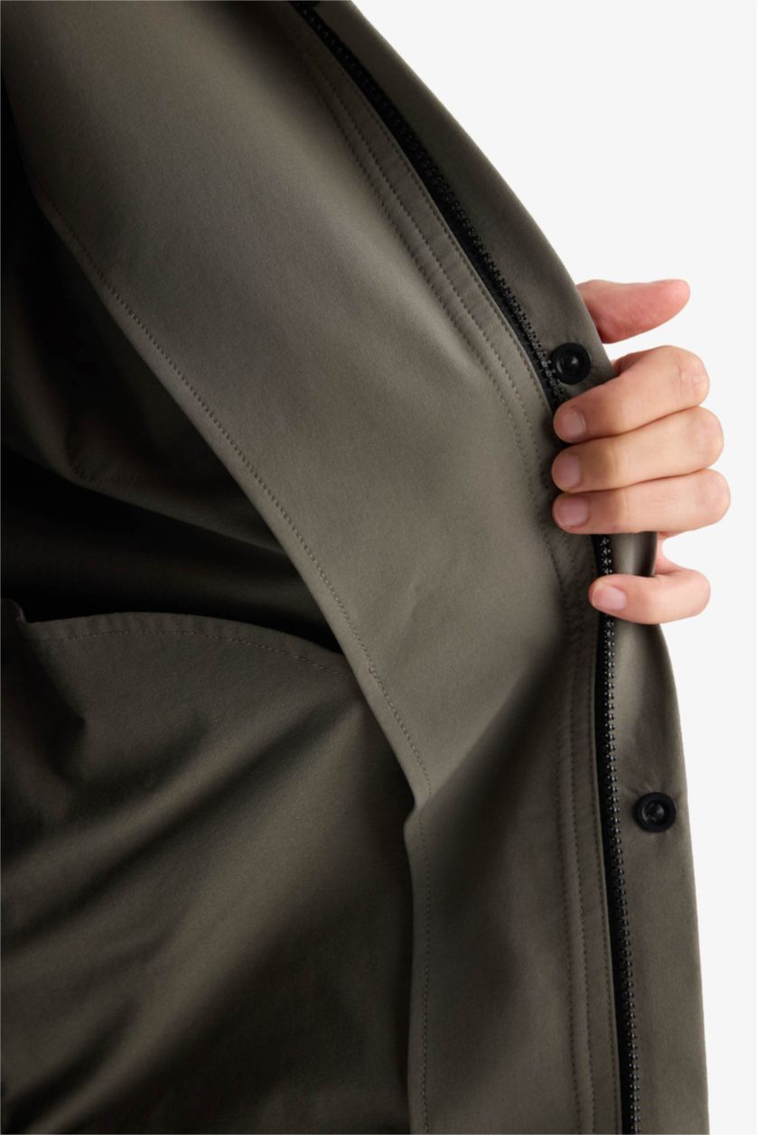 Мужчины Хаки Куртка-рубашка Regular Fit с воротником поло