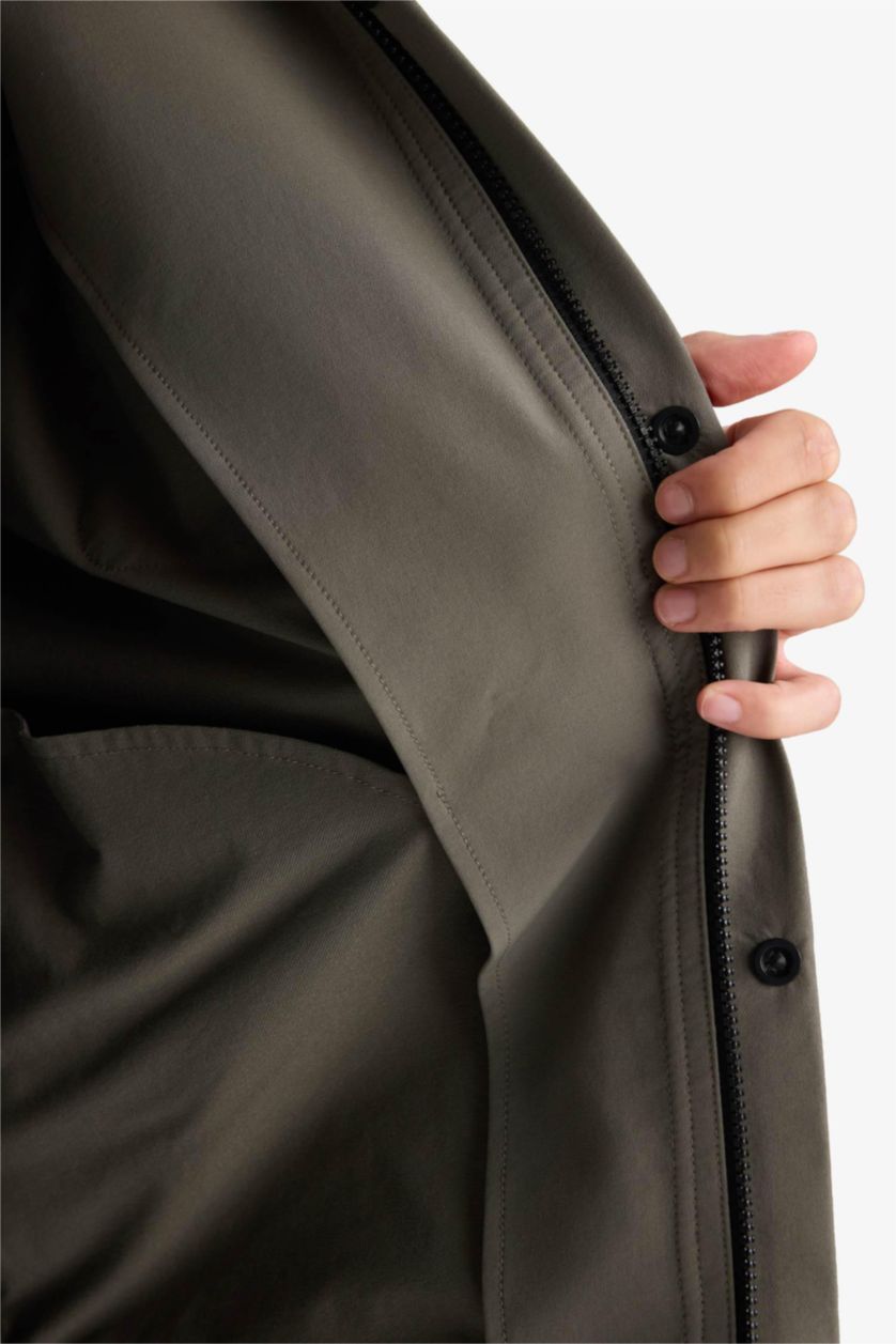 Erkek Haki Polo Yaka Gömlek Ceket