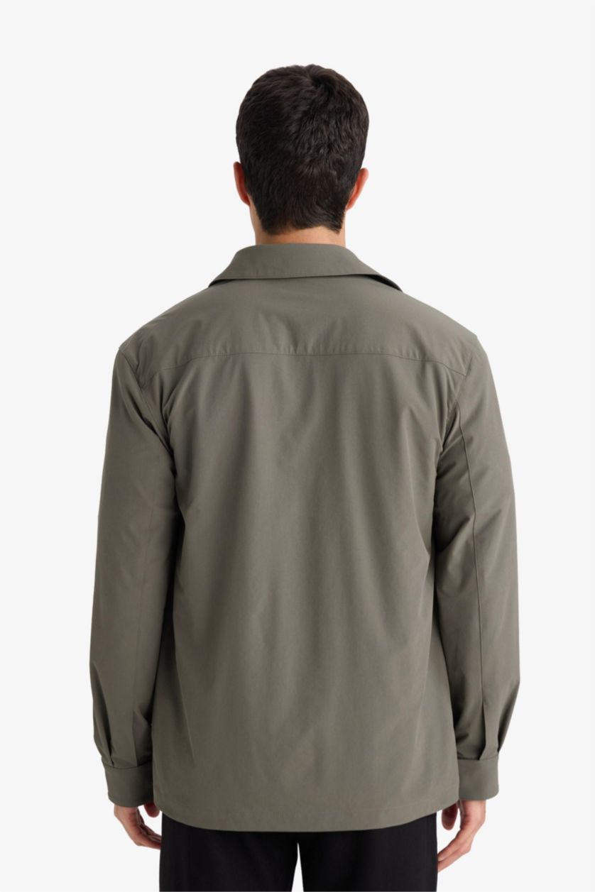 Erkek Haki Polo Yaka Gömlek Ceket