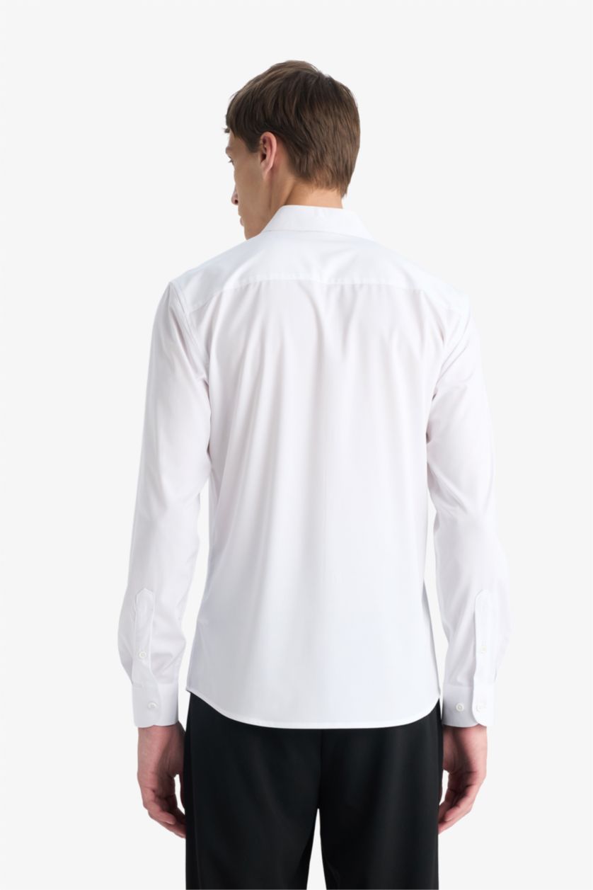 MAN White Slim Fit Long Sleeves Shirt