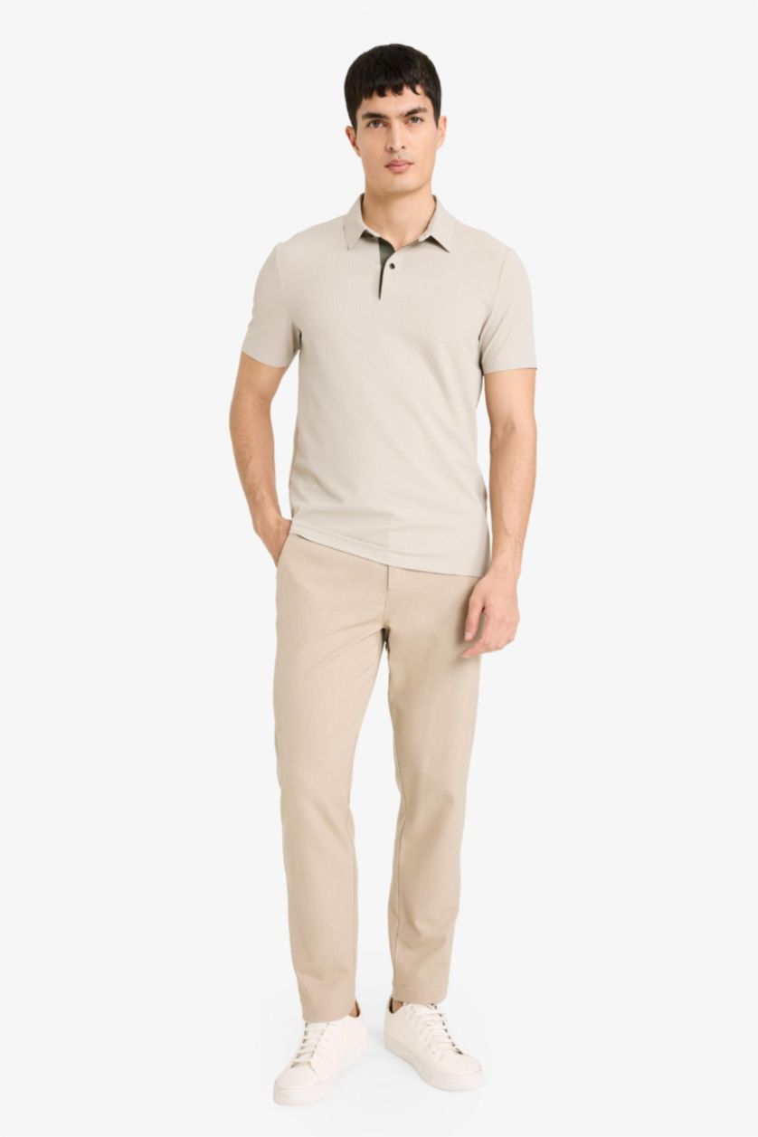 MAN Sand Slim Fit Short Sleeve Polo T-Shirt