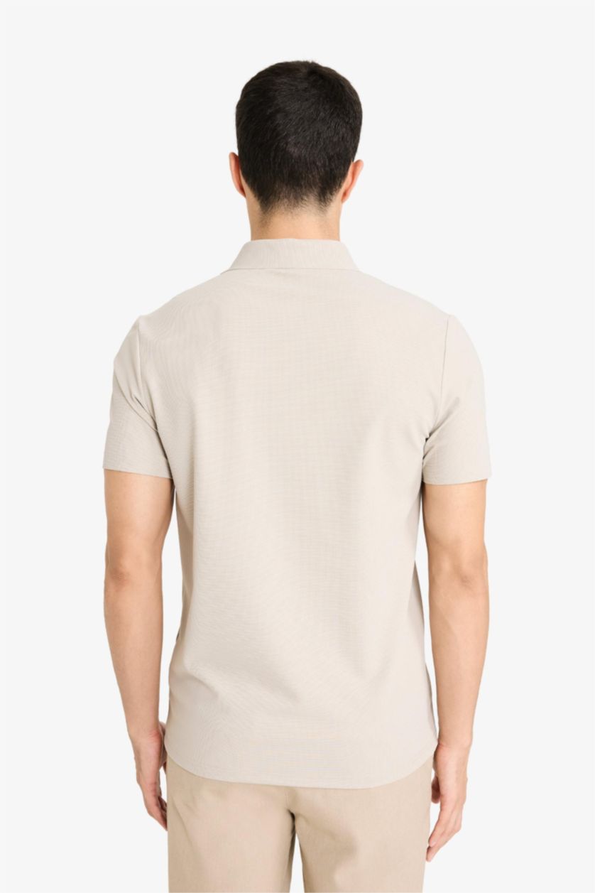 MAN Sand Slim Fit Short Sleeve Polo T-Shirt