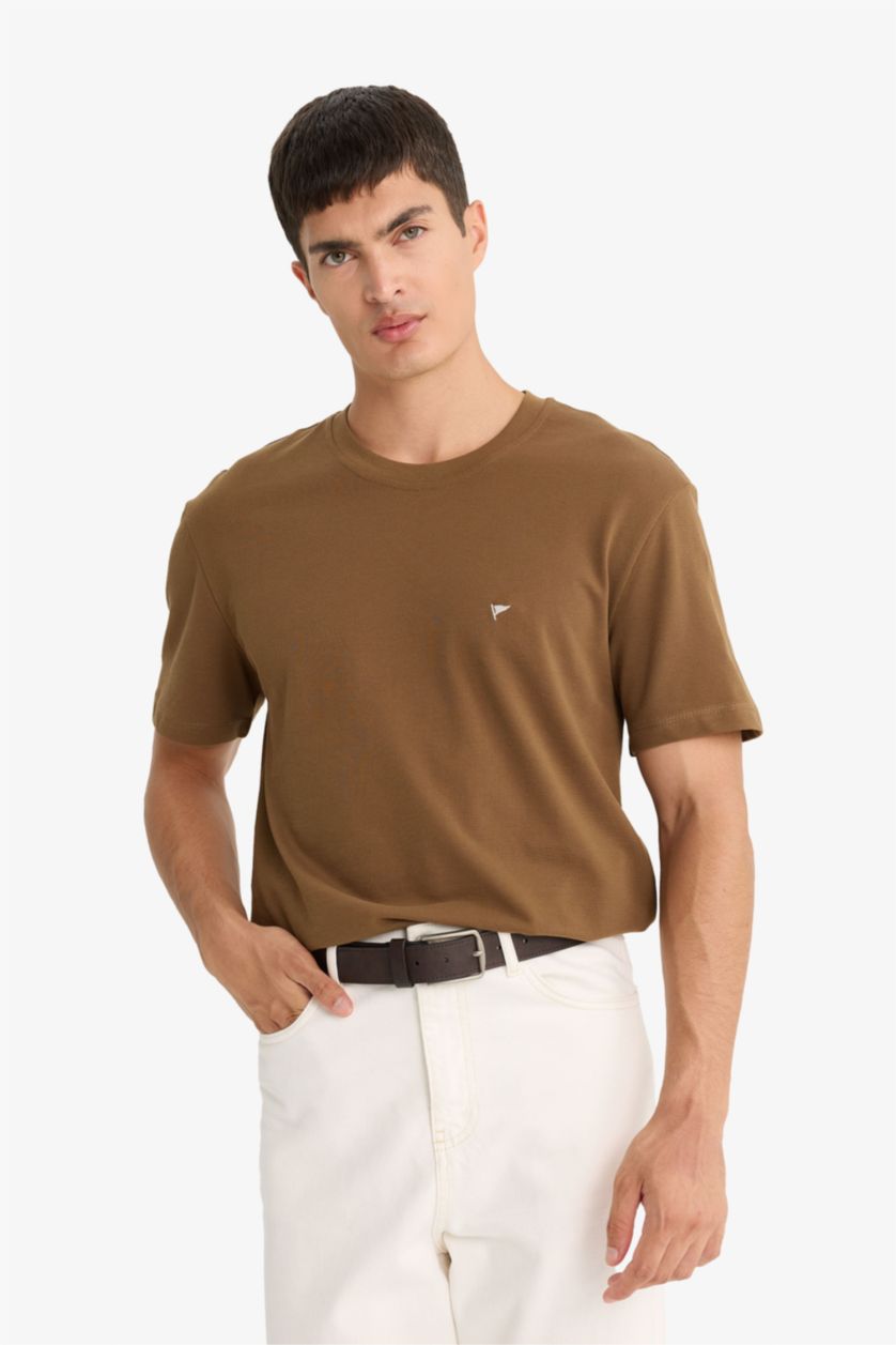 رجال كاكي تيشيرت نص ردن بيكيه