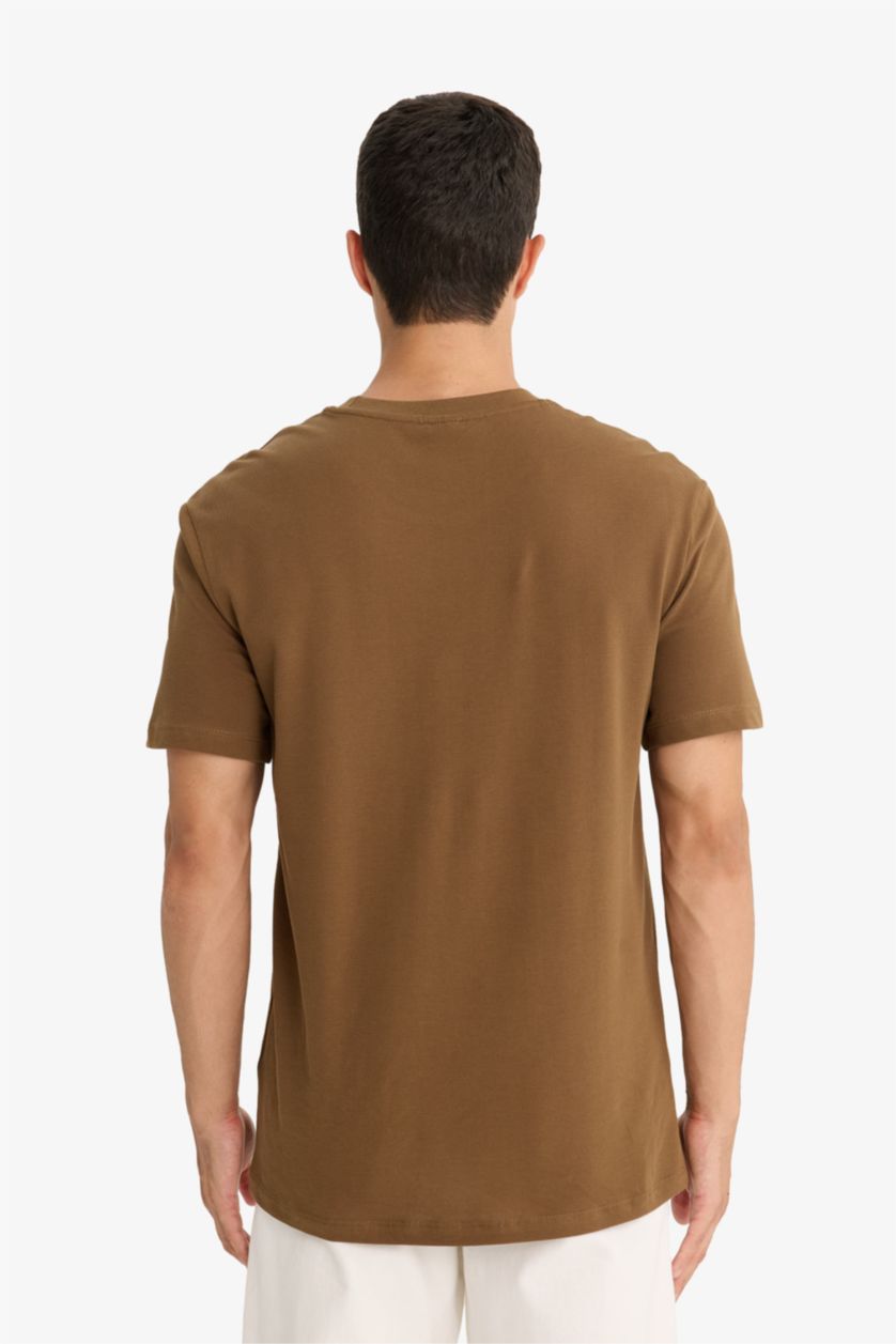 رجال كاكي تيشيرت نص ردن بيكيه