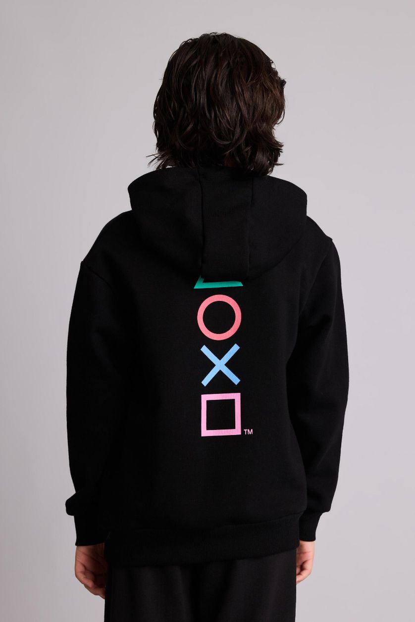 أولاد أسود سويت شيرت ولادي قصة عادية بطبعة بلاي ستيشن