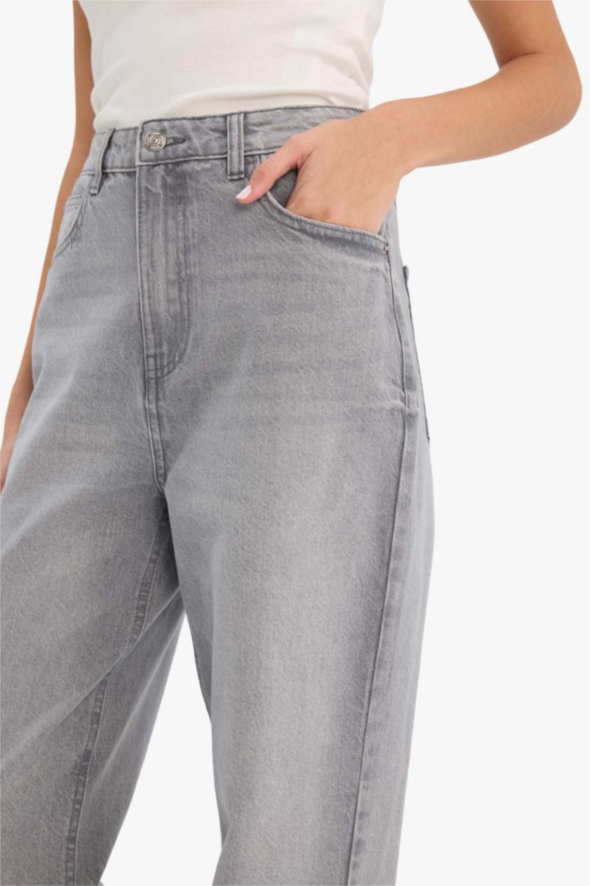 WOMAN Grey Straight Fit High Waist 90's Jeans