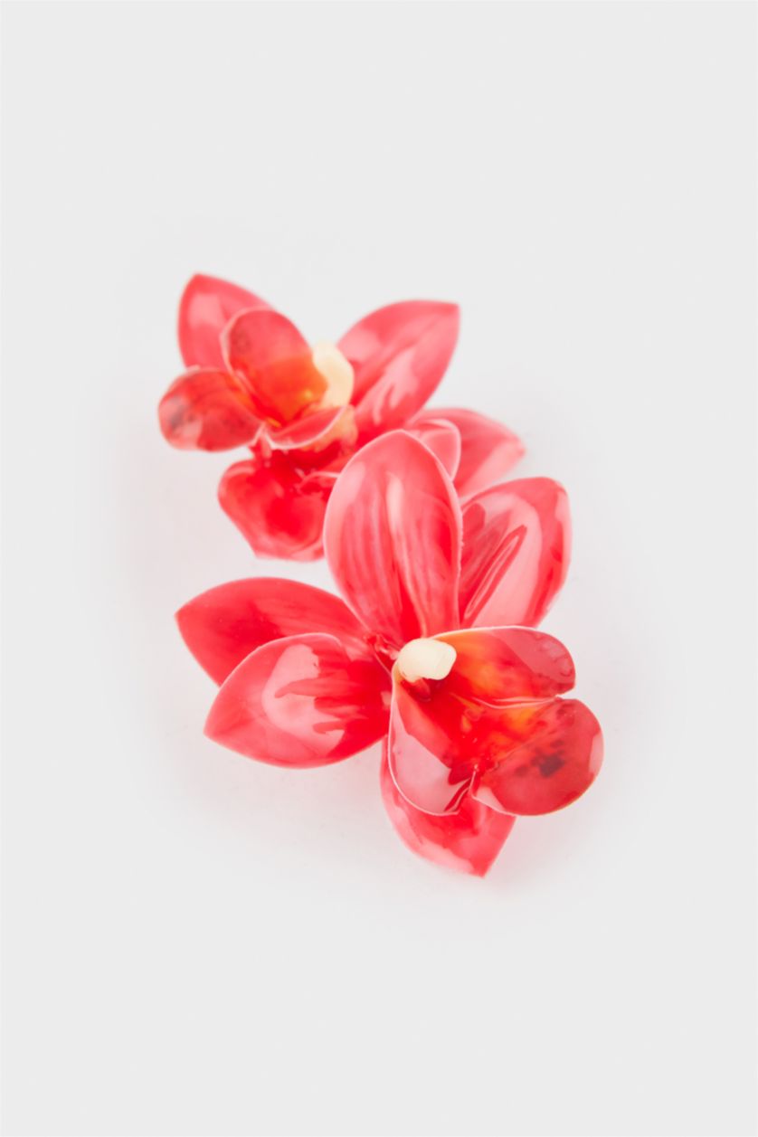 Kadın Somon Kadın Kırmızı Çiçek Küpe