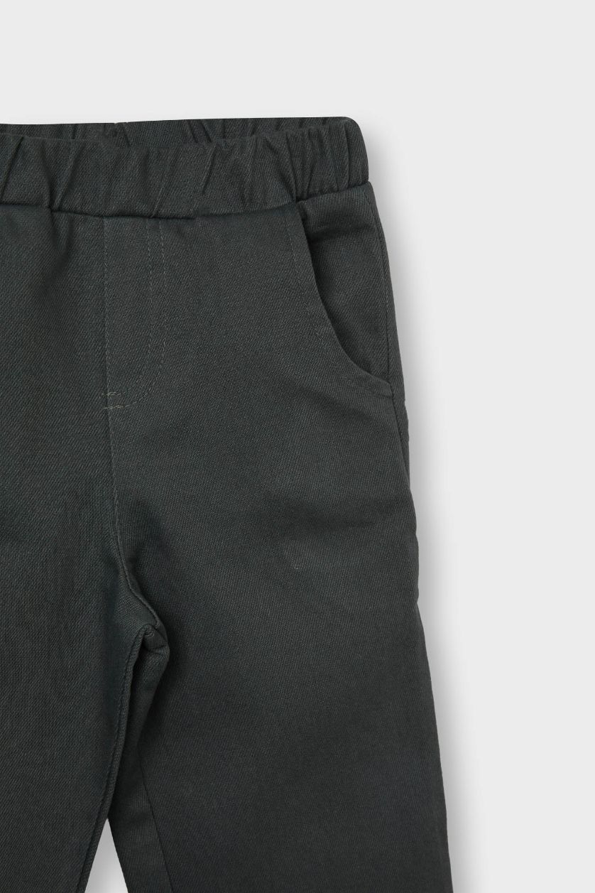 BABY BOY Green Baby Boy Label Printed Gabardine Trousers