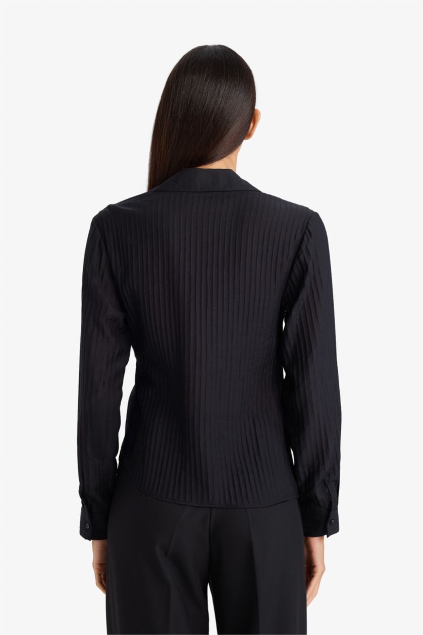 WOMAN Black Regular Fit Long Sleeve Blouse