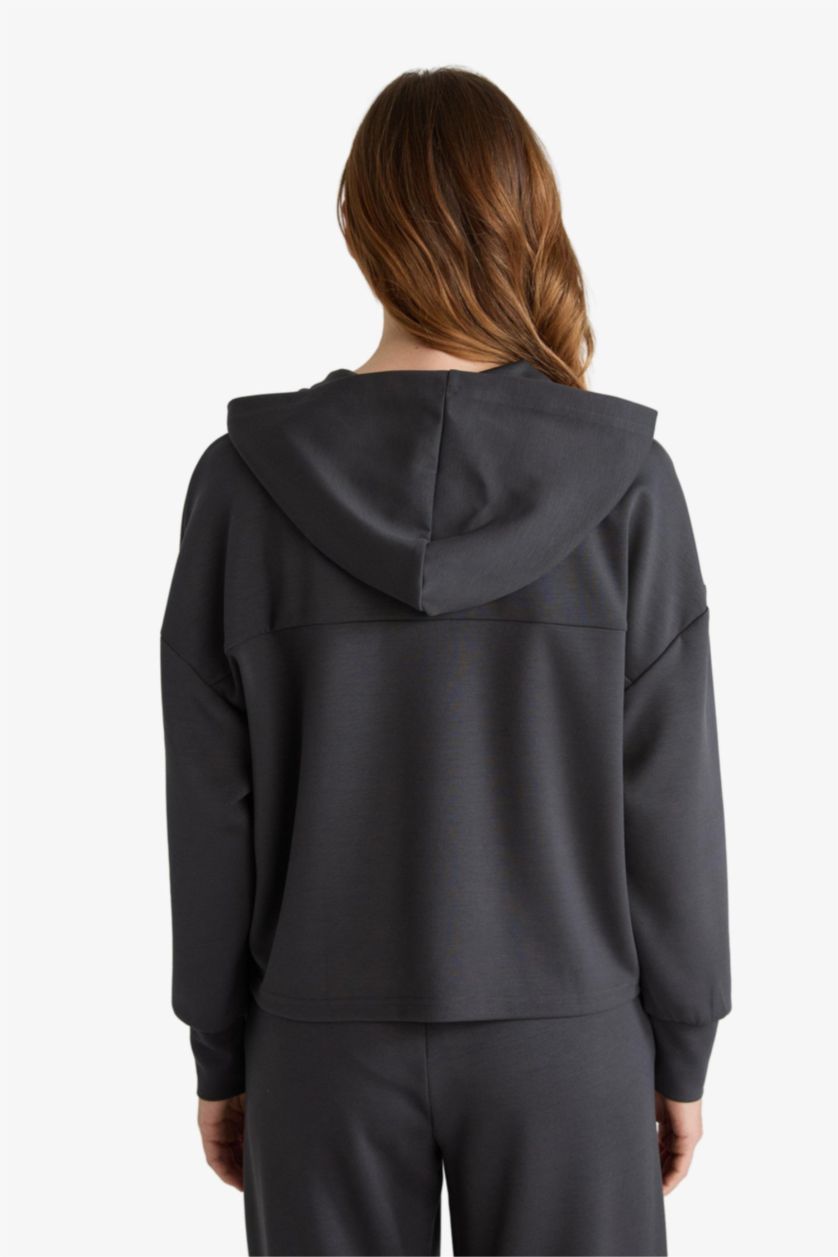 Woman Anthracite Modal Tie Detail Sweatshirt