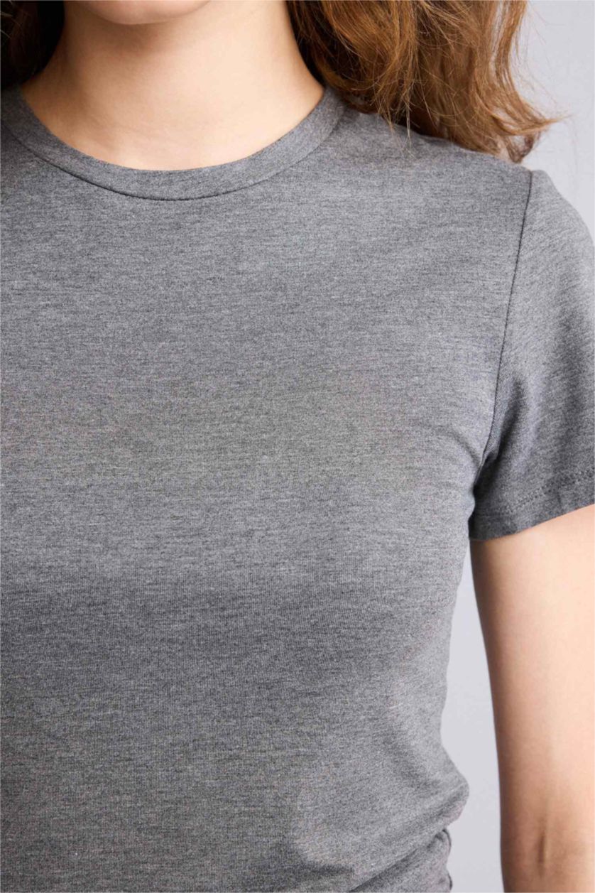 WOMAN Grey Melange Woman Basic Top