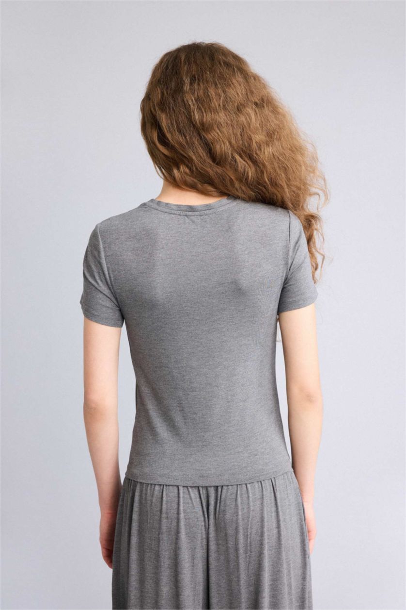 WOMAN Grey Melange Woman Basic Top