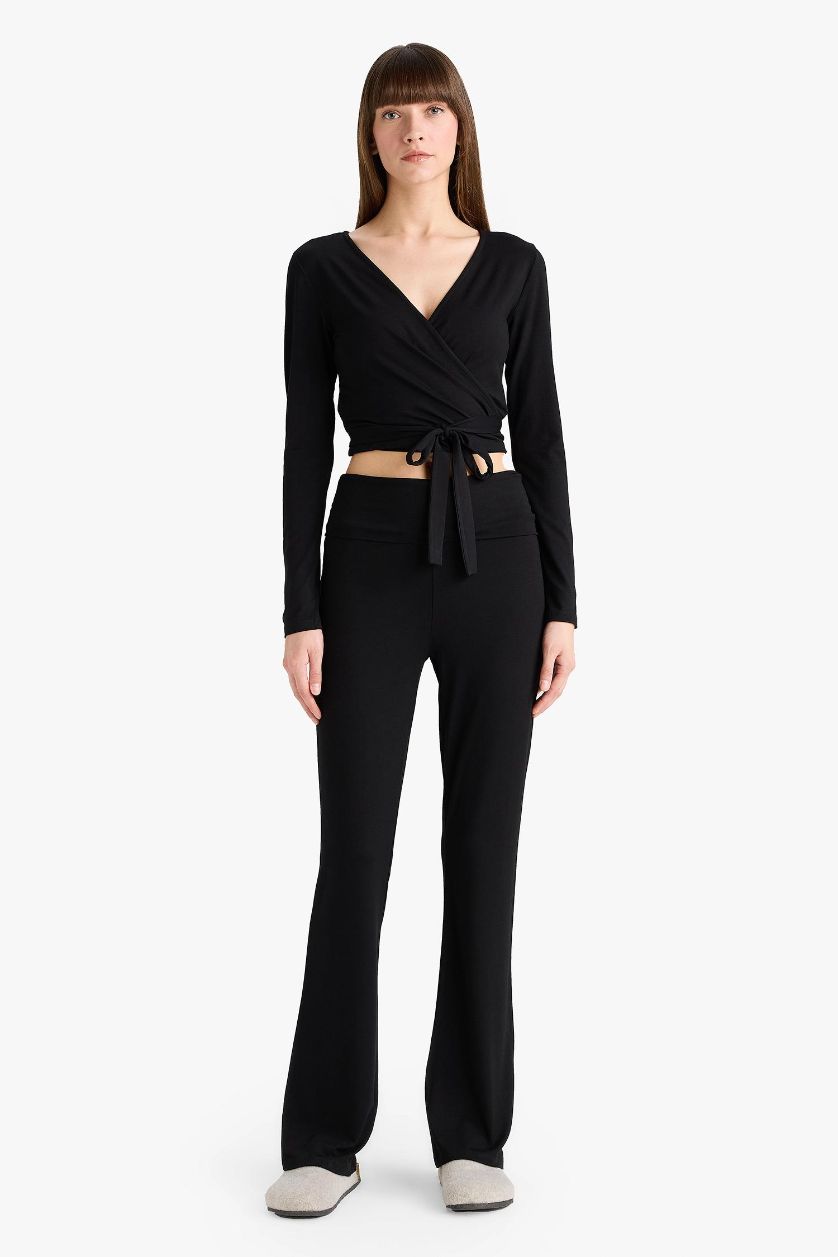 WOMAN Black Fall in Love Flared Leg Leggings